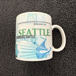 1999 Starbucks Seattle Collage Series Icon Coffee Mug Large 20 Oz